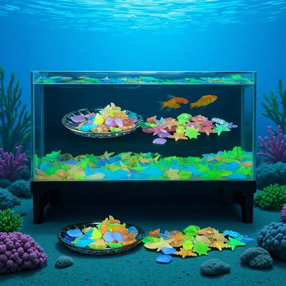 Aquarium Planting Ideas - Glowing Luminous Ocean Stones Fluorescent Conch