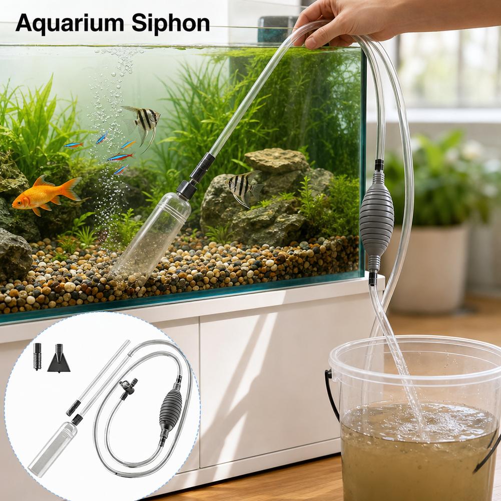 Planted Aquarium Cleaning - Manual Aquarium Siphon Fish Tank Water
